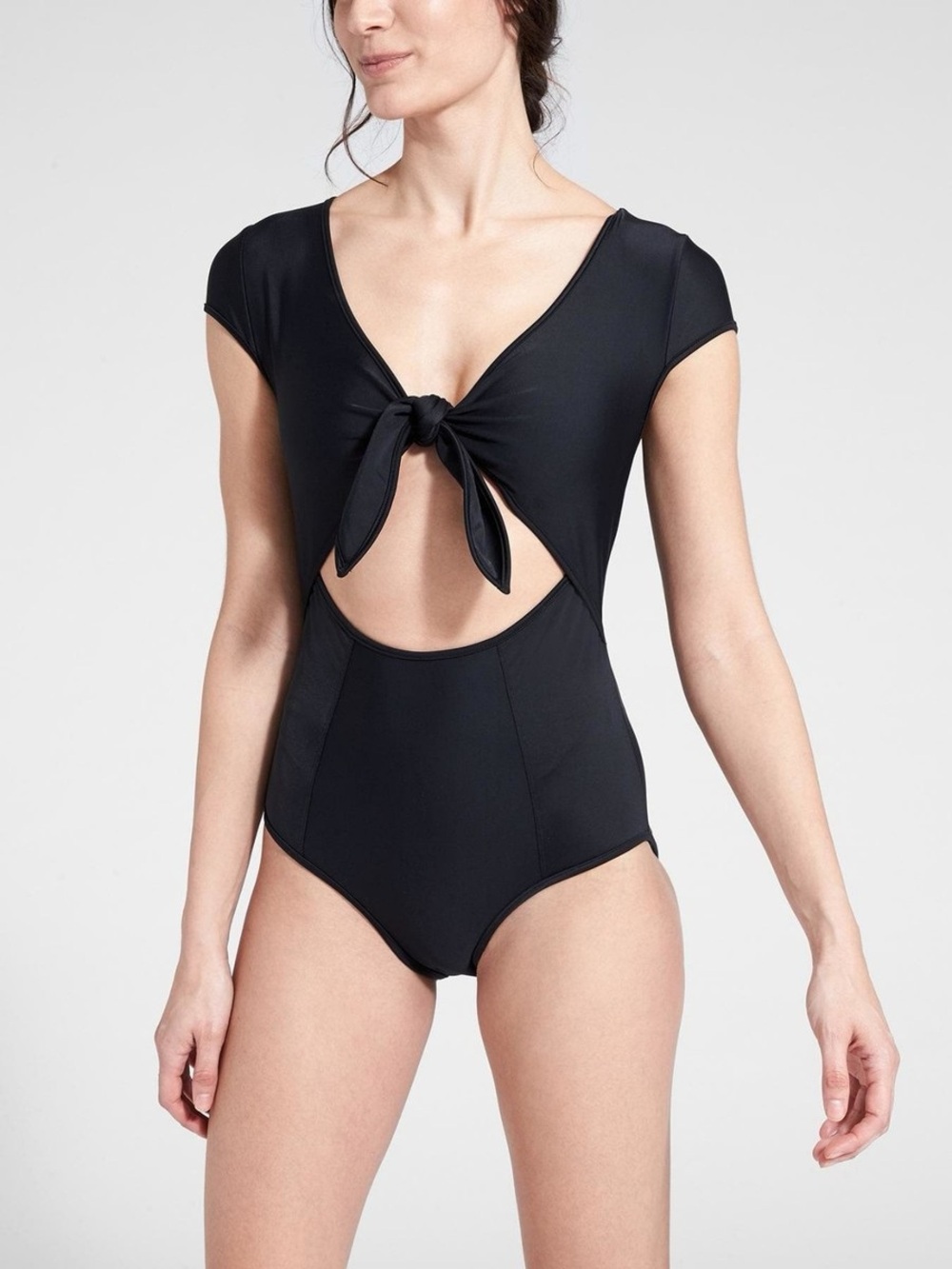 Athleta Wave Break Tie One Piece, Black SIZE xs‎